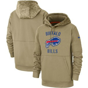 Nike Buffalo Bills Tan 2019 Salute To Service Sideline Therma Pullover Hoodie