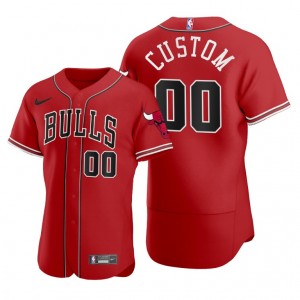 Nike Bulls Customized 2020 Red NBA X MLB Crossover Edition Men Jersey