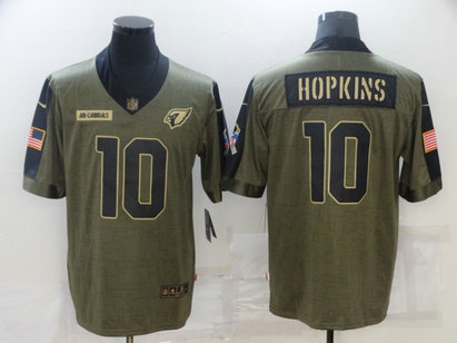 Nike Cardinals 10 DeAndre Hopkins Olive 2021 Salute To Service Limited Jersey