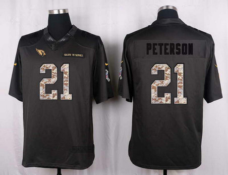 Nike Cardinals 21 Patrick Peterson Anthracite Salute To Service Limited Jersey