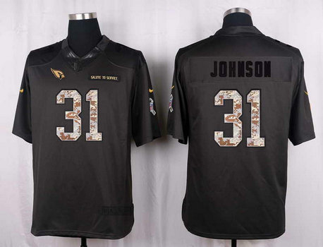 Nike Cardinals 31 David Johnson Anthracite Salute To Service Limited Jersey