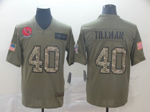 Nike Cardinals 40 Pat Tillman 2019 Olive Camo Salute To Service Limited Jersey