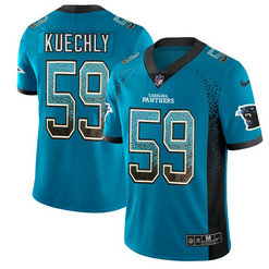 Nike Carolina Panthers #59 Luke Kuechly Blue Men's Stitched NFL Limited Rush Drift Fashion Jersey