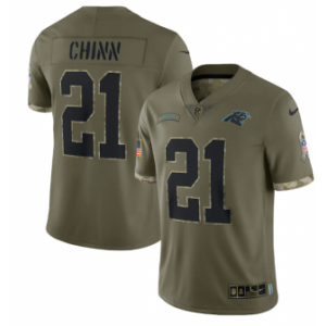 Nike Carolina Panthers 21 Jeremy Chinn Olive 2022 Salute To Service Limited Men Jersey