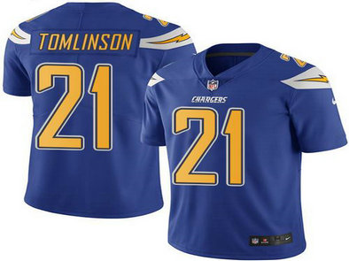 Nike Chargers #21 LaDainian Tomlinson Electric Blue Men's Stitched NFL Jersey