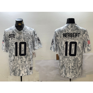Nike Chargers 10 Justin Herbert Arctic Camo 2024 F.U.S.E. Salute to Service Limited Men Jersey
