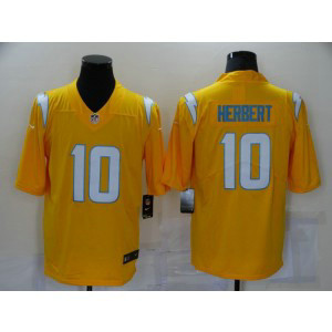 Nike Chargers 10 Justin Herbert Gold Inverted Legend Men Jersey