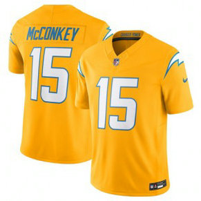 Nike Chargers 15 Ladd McConkey Gold 2025 F.U.S.E. Alternate Vapor Limited Men Jersey