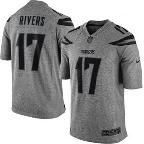 Nike Chargers 17 Philip Rivers Gray Men NFL Limited Gridiron Gray Jersey