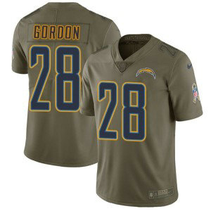 Nike Chargers 28 Melvin Gordon Olive Salute To Service Limited Jersey