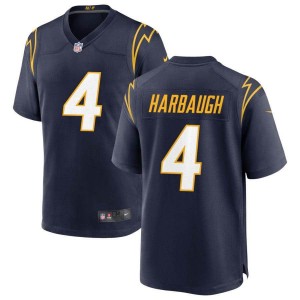 Nike Chargers 4 Harbaugh Navy Vapor Untouchable Limited Men Jersey