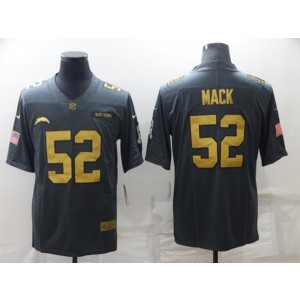 Nike Chargers 52 Khalil Mack Gray Gold Salute To Service Limited Men Jersey