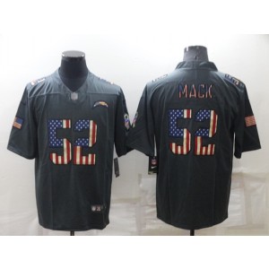 Nike Chargers 52 Khalil Mack Gray Salute To Service USA Flag Limited Men Jersey