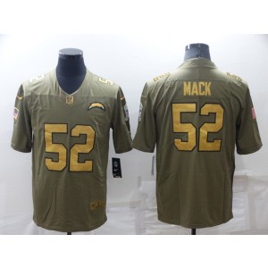 Nike Chargers 52 Khalil Mack Olive Gold Salute To Service Limited Men Jersey