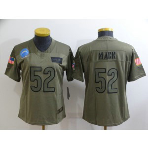 Nike Chargers 52 Khalil Mack Olive Salute To Service Limited Women Jersey