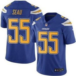 Nike Chargers 55 Junior Seau Electric Blue Color Rush Limited Youth Jersey