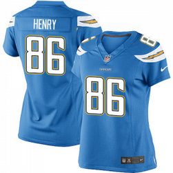 Nike Chargers 86 Hunter Henry Electric Blue Women Jersey