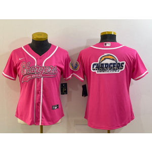 Nike Chargers Blank Pink Vapor Baseball Logo Limited Women Jersey