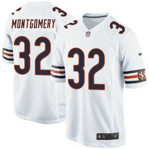 Nike Chicago Bears 32 David Montgomery 100th Season White Game Jersey