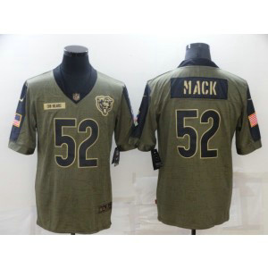 Nike Chicago Bears 52 Khalil Mack 2021 Olive Salute To Service Limited Men Jersey