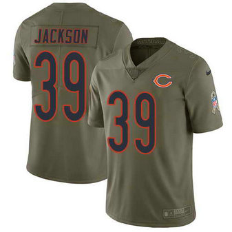 Nike Chicago Bears Men's #39 Eddie Jackson Limited Stitched Olive 2017 Salute To Service NFL Jersey