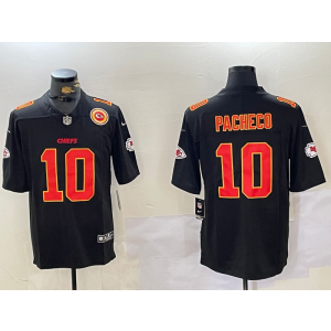 Nike Chiefs 10 Isiah Pacheco Black Gold Vapor Limited Men Jersey