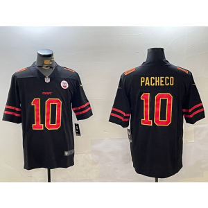 Nike Chiefs 10 Isiah Pacheco Black Gold Vapor Limited Men Jersey