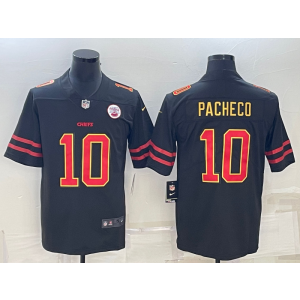 Nike Chiefs 10 Isiah Pacheco Black Gold Vapor Limited Men Jersey