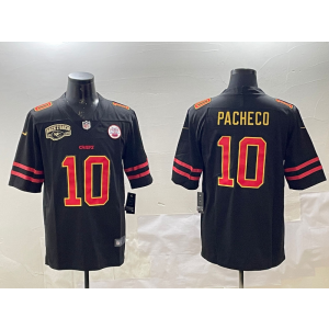 Nike Chiefs 10 Isiah Pacheco Black Red Vapor Limited Men Jersey with Patch