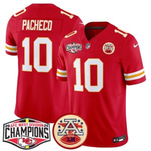 Nike Chiefs 10 Isiah Pacheco Red 2024 AFC West Division Champions F.U.S.E. Vapor Limited Men Jersey