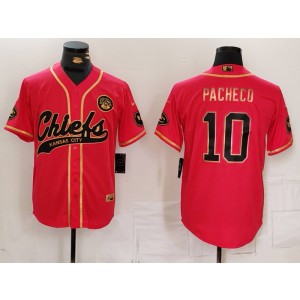 Nike Chiefs 10 Isiah Pacheco Red Gold Vapor Baseball Limited Men Jersey