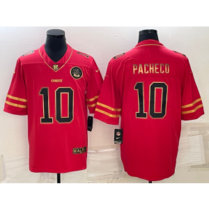 Nike Chiefs 10 Isiah Pacheco Red Gold Vapor Limited Men Jersey