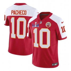 Nike Chiefs 10 Isiah Pacheco Red White 2024 Super Bowl LVIII F.U.S.E Vapor Limited Men Jersey