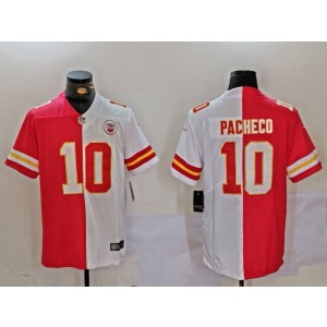 Nike Chiefs 10 Isiah Pacheco Red White Split Vapor Limited Men Jersey