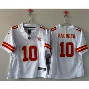 Nike Chiefs 10 Isiah Pacheco White F.U.S.E. Vapor Limited Women Jersey(Run Small)