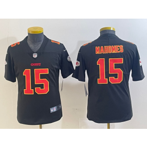 Nike Chiefs 15 Patrick Mahomes Black Vpaor Limited Youth Jersey