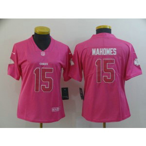 Nike Chiefs 15 Patrick Mahomes Pink Limited Women jerey