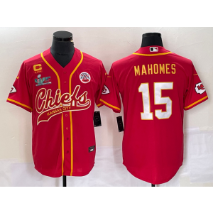 Nike Chiefs 15 Patrick Mahomes Red Baseball Vapor Limited Men Jersey