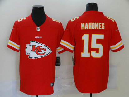 Nike Chiefs 15 Patrick Mahomes Red Team Big Logo Vapor Untouchable Limited Jersey