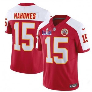 Nike Chiefs 15 Patrick Mahomes Red White 2024 Super Bowl LVIII F.U.S.E Vapor Limited Men Jersey