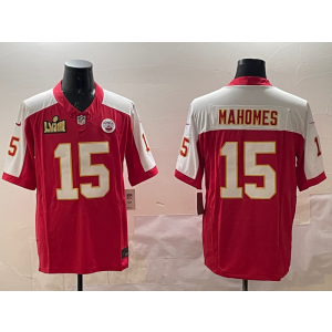 Nike Chiefs 15 Patrick Mahomes Red White 2025 Super Bowl LIX F.U.S.E. Vapor Limited Men Jersey