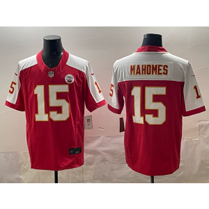 Nike Chiefs 15 Patrick Mahomes Thanksgiving Day F.U.S.E. Vapor Limited Men Jersey