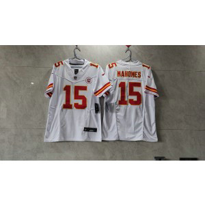 Nike Chiefs 15 Patrick Mahomes White 2023 F.U.S.E Vapor Limited Men Jersey