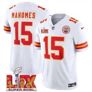 Nike Chiefs 15 Patrick Mahomes White 2025 Super Bowl LIX F.U.S.E. Vapor Limited Men Jersey