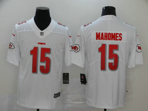 Nike Chiefs 15 Patrick Mahomes White Super Bowl LIV Vapor Limited Jersey