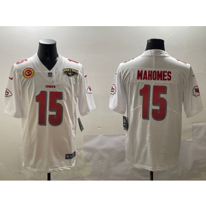 Nike Chiefs 15 Patrick Mahomes White Vapor Limited Men Jersey with Patch