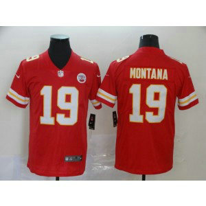 Nike Chiefs 19 Joe Montana Red Vapor Untouchable Limited Men Jersey