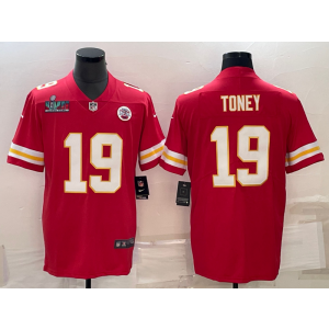 Nike Chiefs 19 Tony Red 2023 Super Bowl Vapor Limited Men Jersey