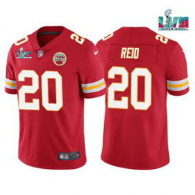 Nike Chiefs 20 Justin Reid Red 2023 Super Bowl LVII Vapor Limited Men Jersey