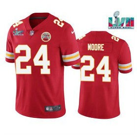 Nike Chiefs 24 Skyy Moore Red 2023 Super Bowl LVII Vapor Limited Men Jersey